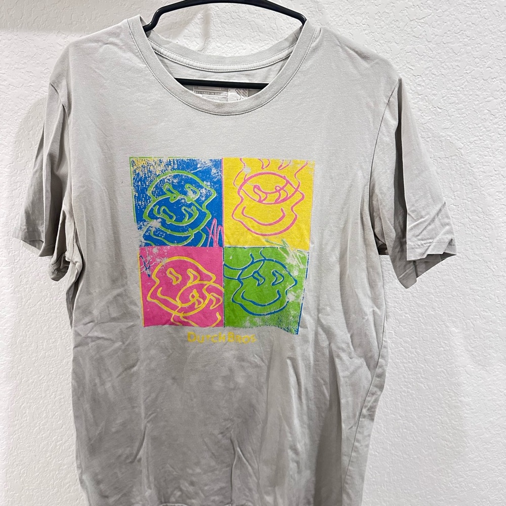 Dutch Bros Gray Tee with Colorful Graphic